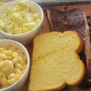 Fire Craft two meat plate with sides and bread